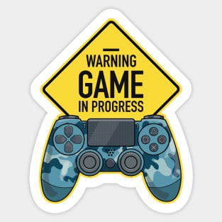 Warning Game in Progress Sticker